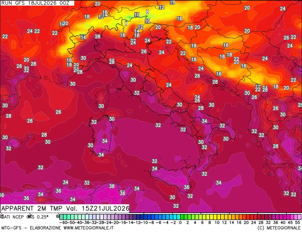 mappa Temp percepita