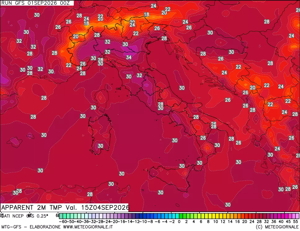 mappa Temp percepita