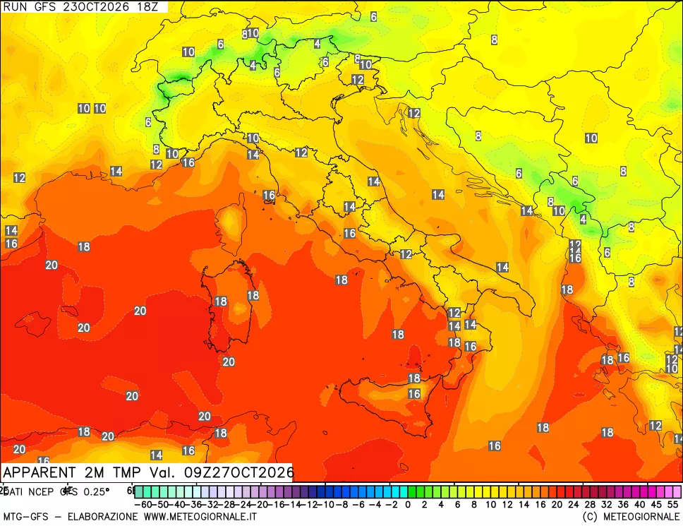 mappa Temp percepita
