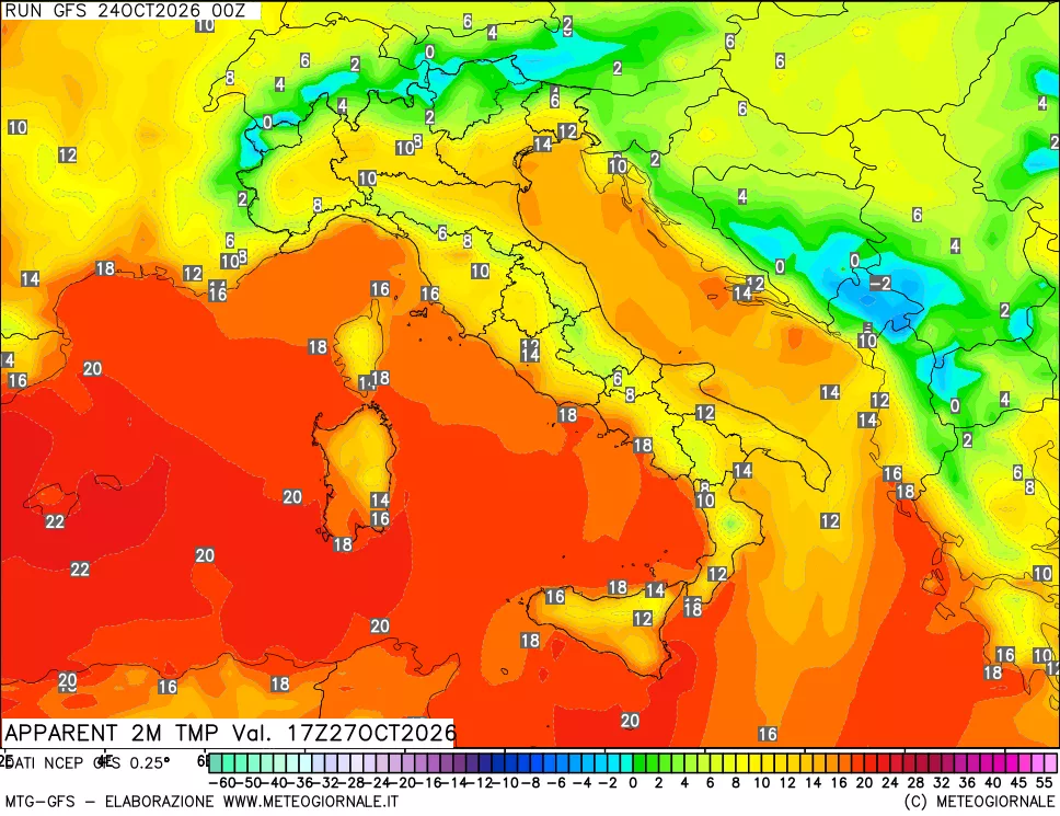mappa Temp percepita