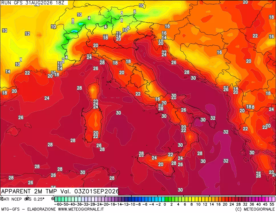 mappa Temp percepita