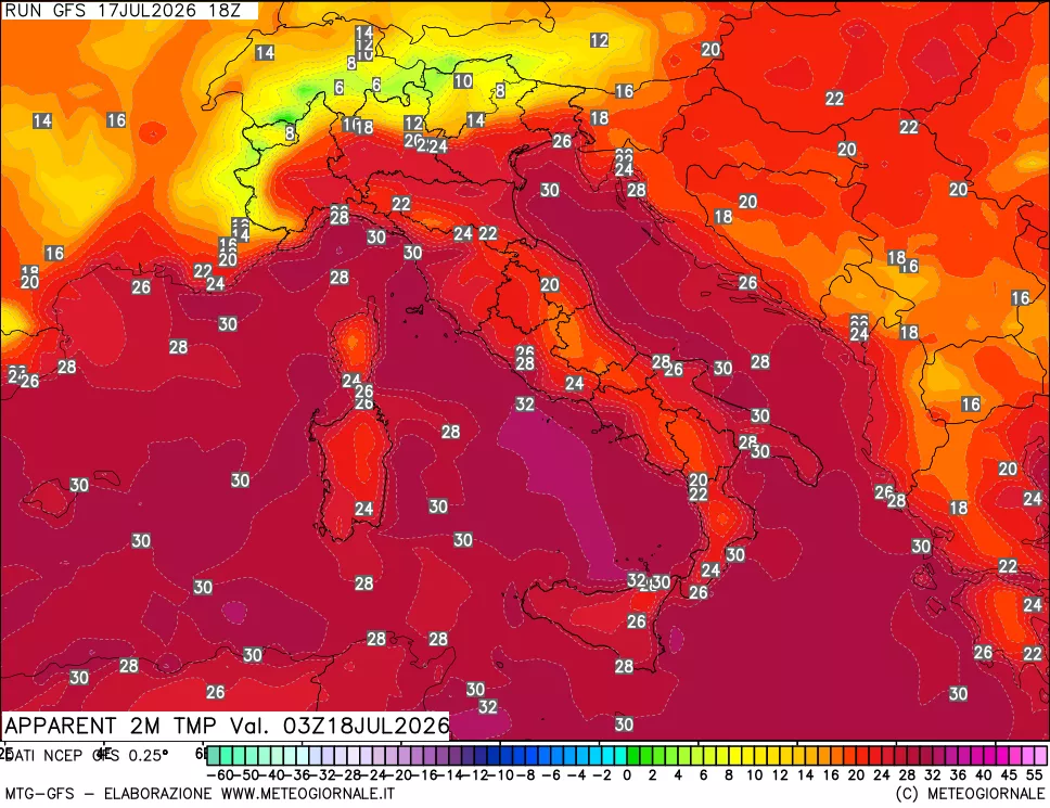 mappa Temp percepita