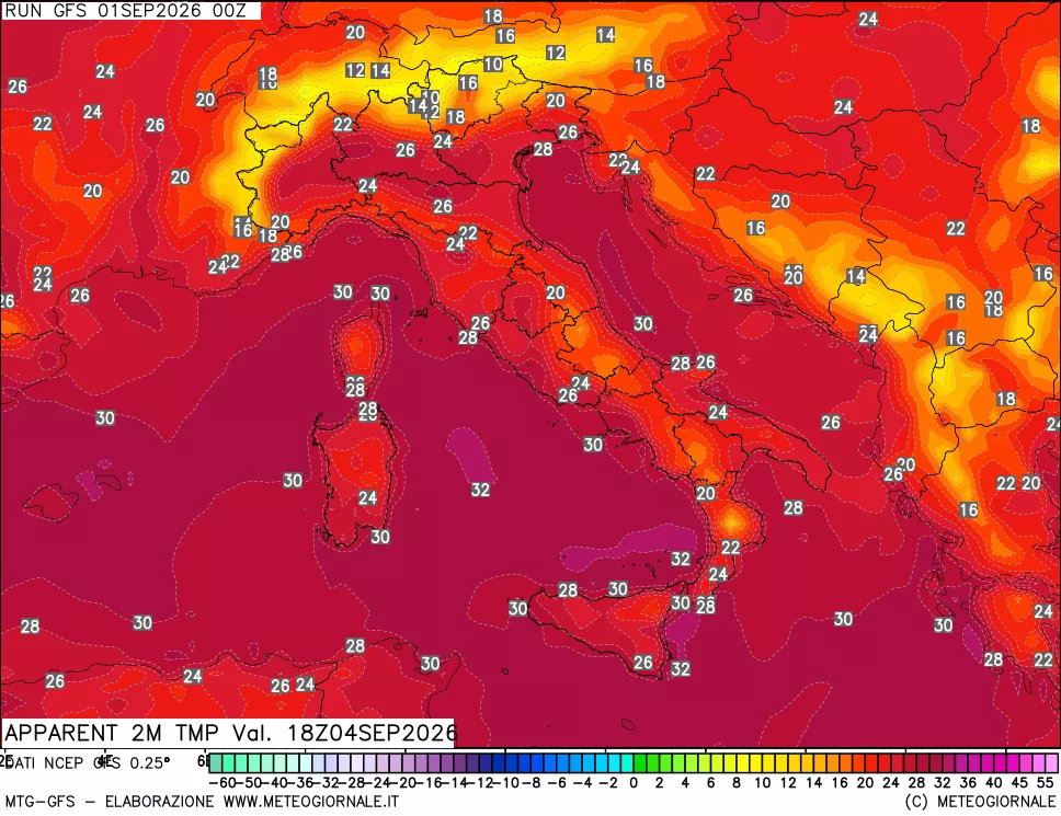 mappa Temp percepita