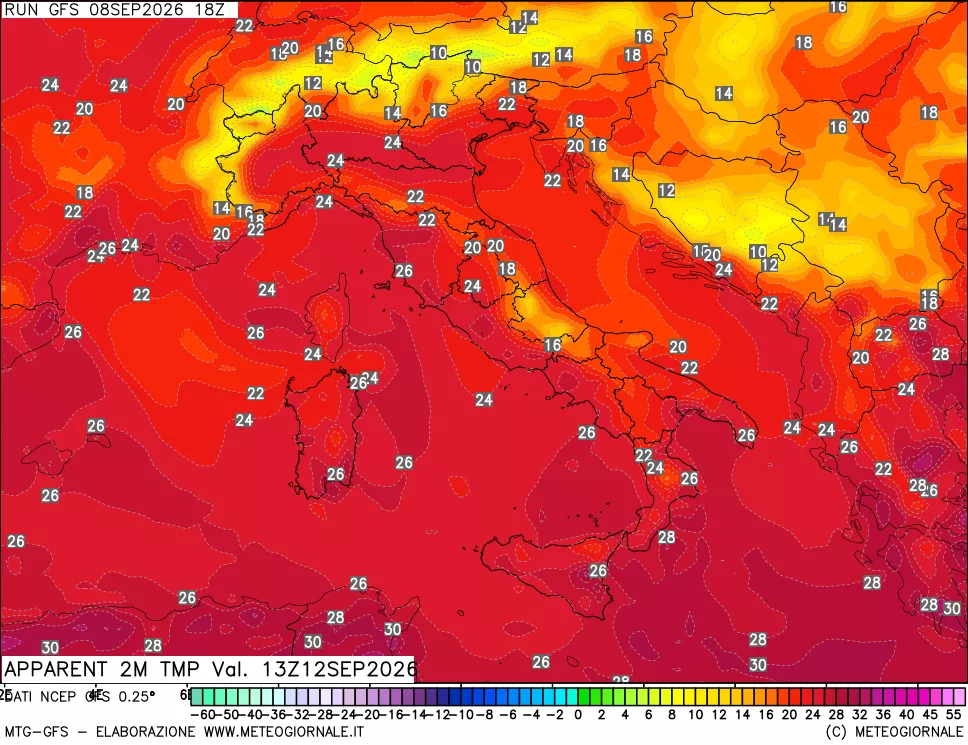mappa Temp percepita