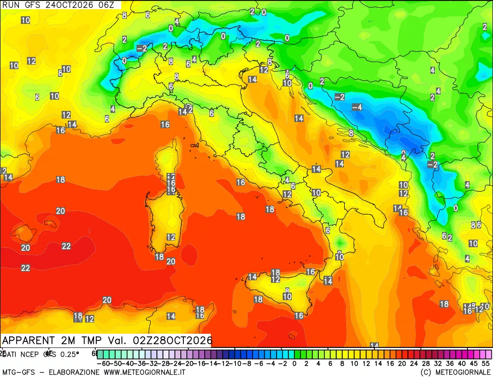 mappa Temp percepita
