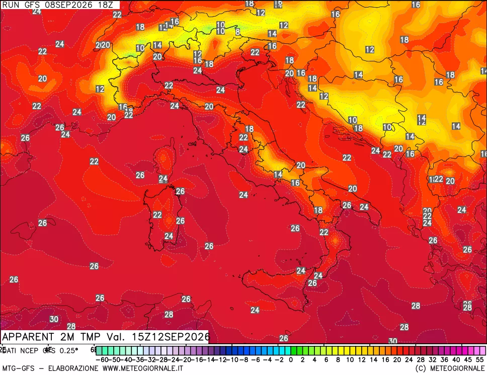 mappa Temp percepita