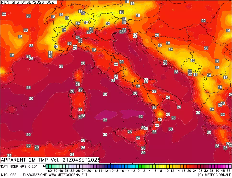 mappa Temp percepita