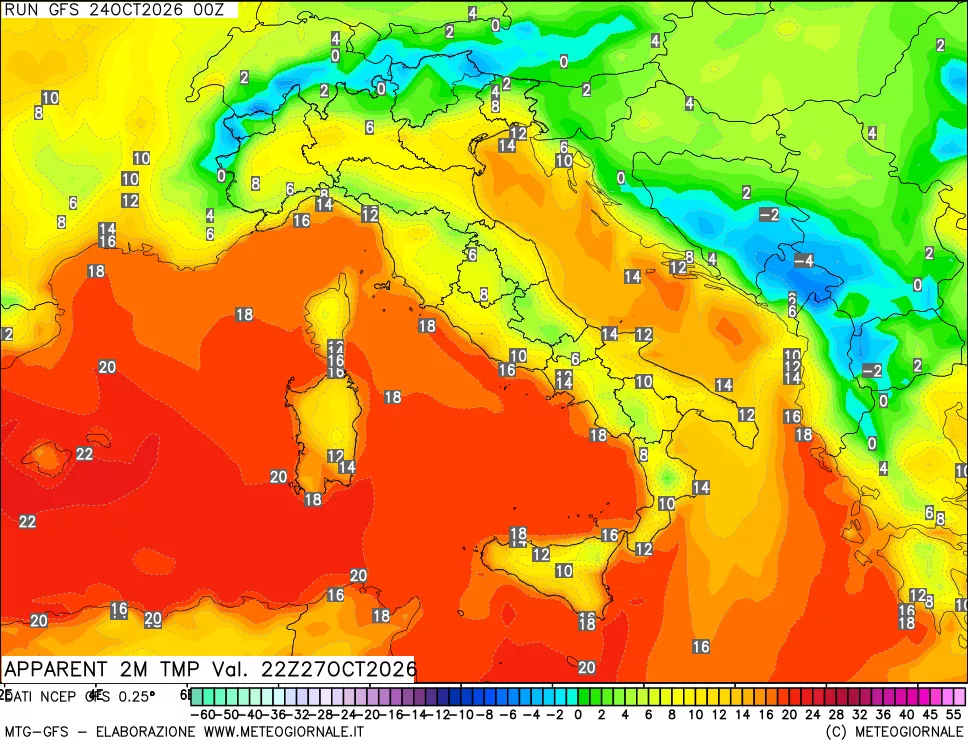 mappa Temp percepita