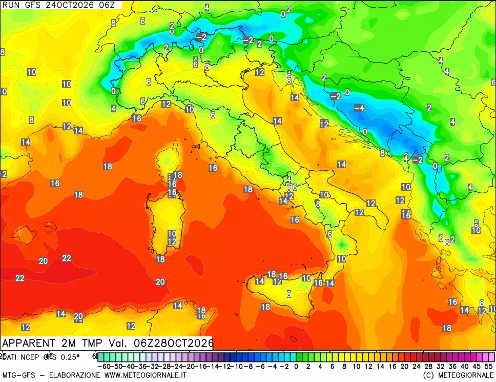mappa Temp percepita