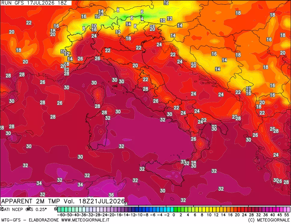 mappa Temp percepita