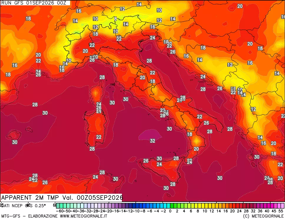 mappa Temp percepita