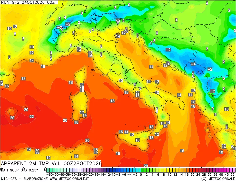 mappa Temp percepita