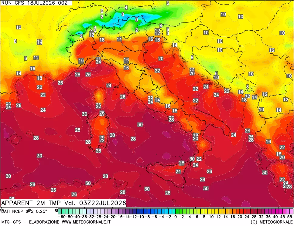 mappa Temp percepita
