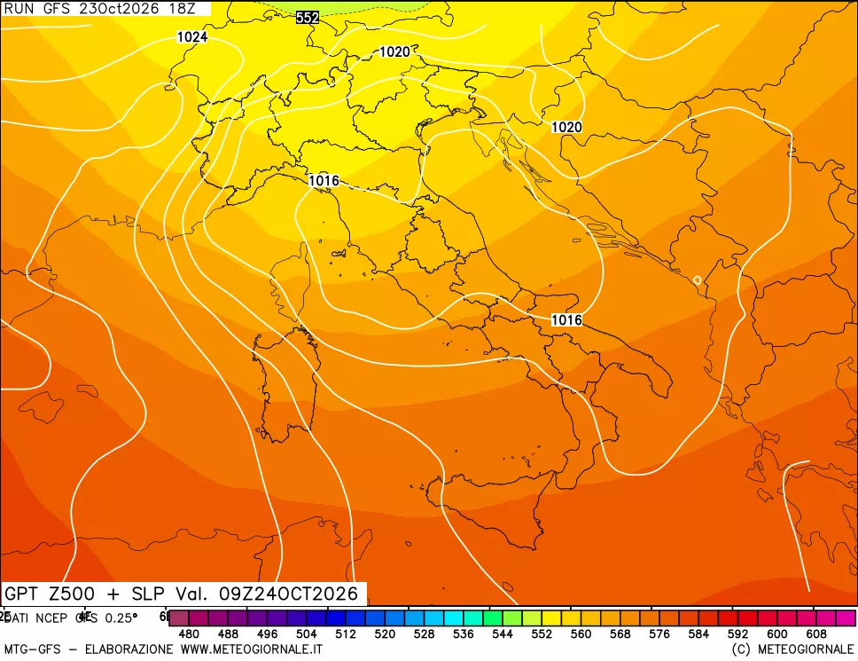 mappa 500 hPa GPT + Press SLM