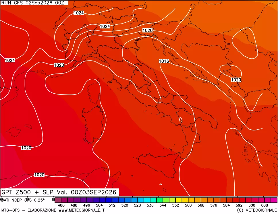 mappa 500 hPa GPT + Press SLM