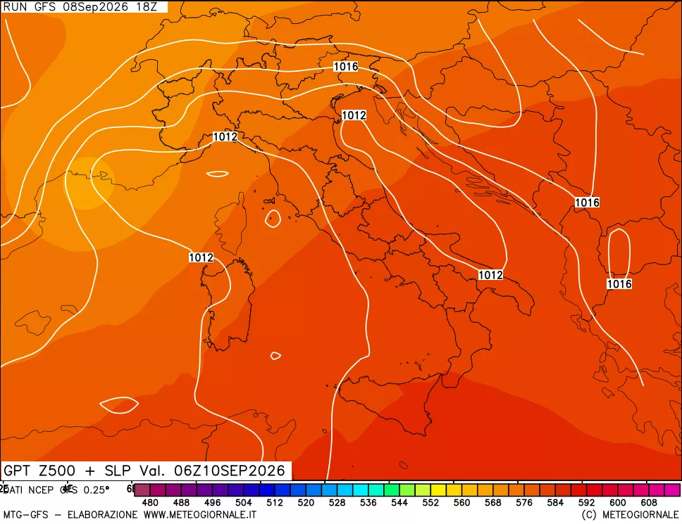 mappa 500 hPa GPT + Press SLM