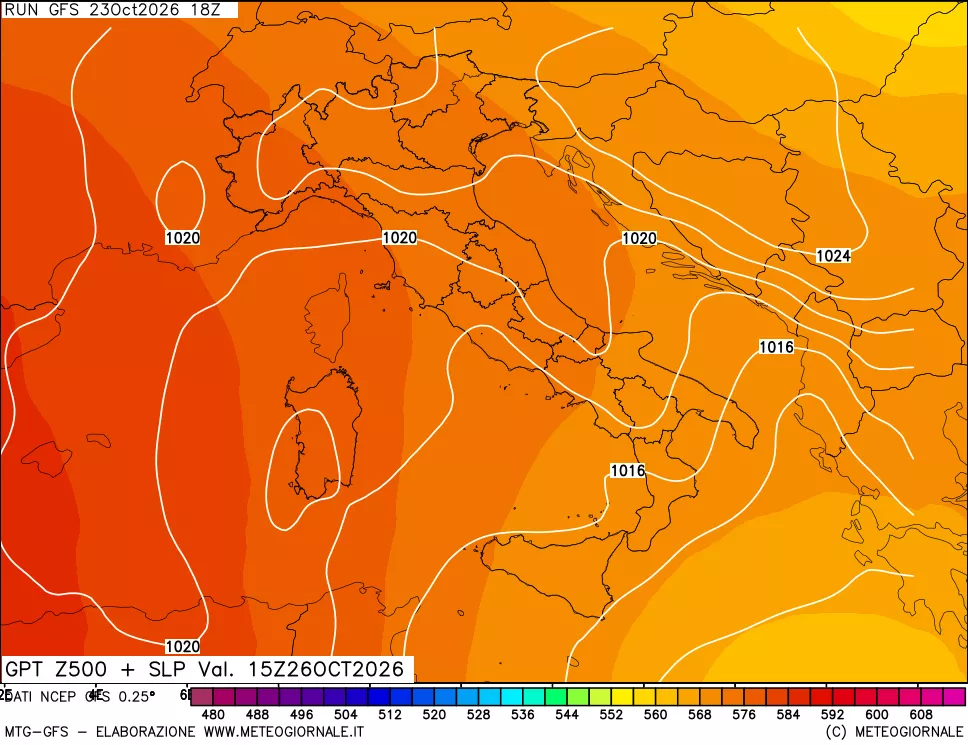 mappa 500 hPa GPT + Press SLM