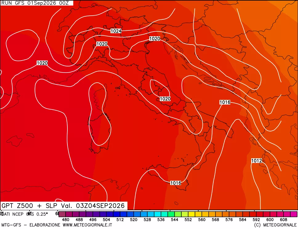 mappa 500 hPa GPT + Press SLM