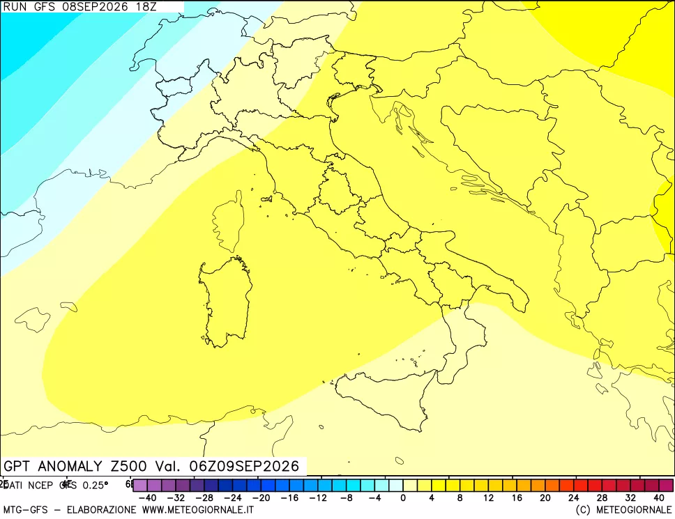 mappa 500 hPa GPT Anomaly vs Cli.No 1981-2010