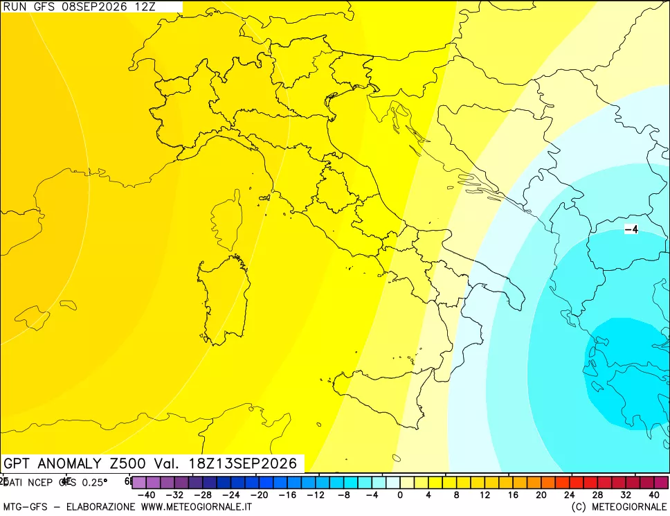 mappa 500 hPa GPT Anomaly vs Cli.No 1981-2010