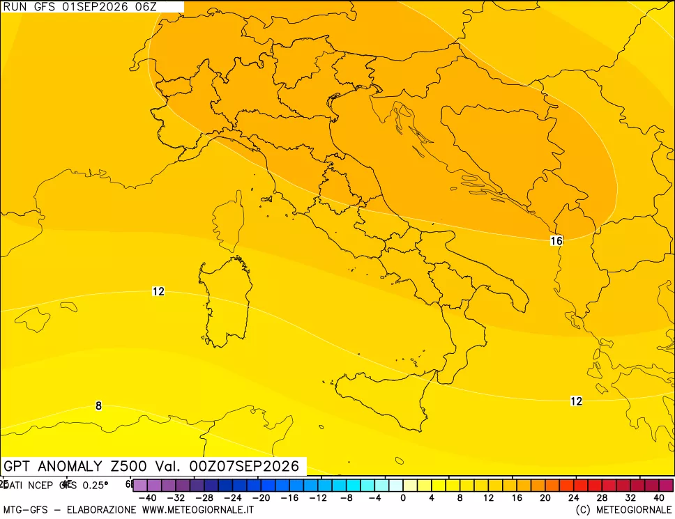 mappa 500 hPa GPT Anomaly vs Cli.No 1981-2010