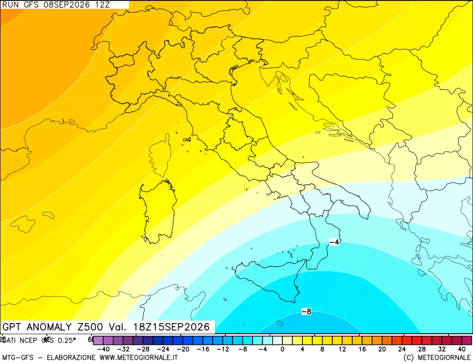 mappa 500 hPa GPT Anomaly vs Cli.No 1981-2010
