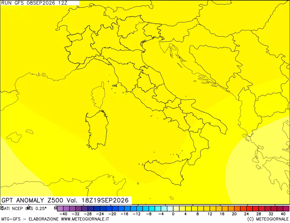 mappa 500 hPa GPT Anomaly vs Cli.No 1981-2010