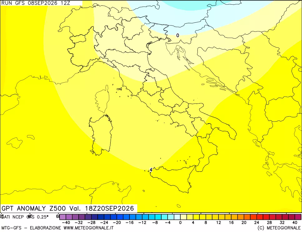 mappa 500 hPa GPT Anomaly vs Cli.No 1981-2010