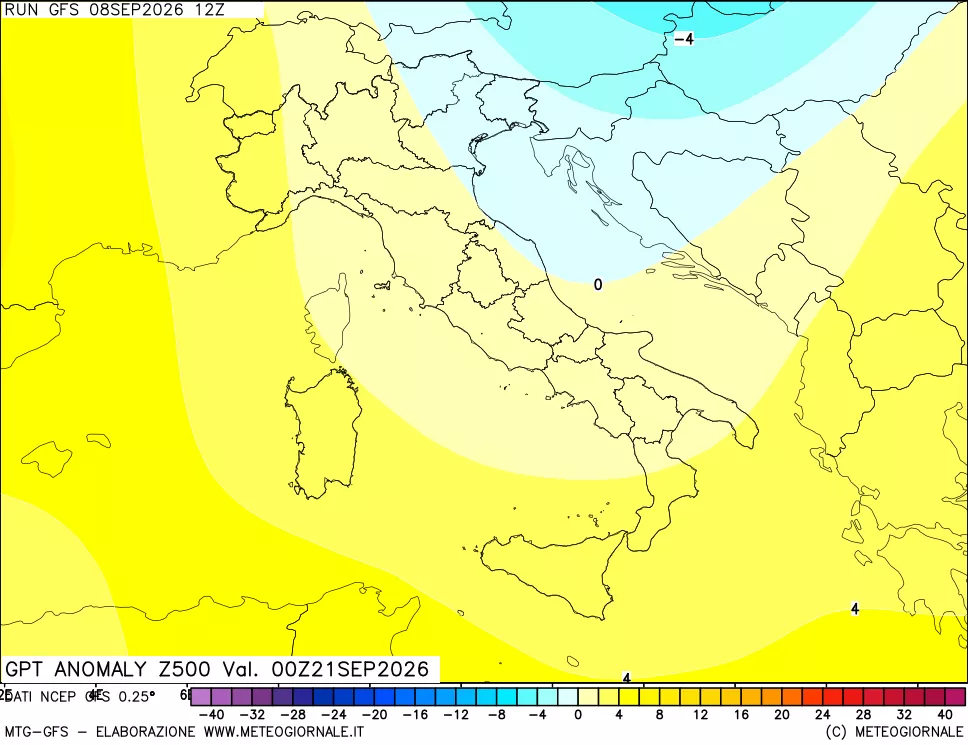 mappa 500 hPa GPT Anomaly vs Cli.No 1981-2010