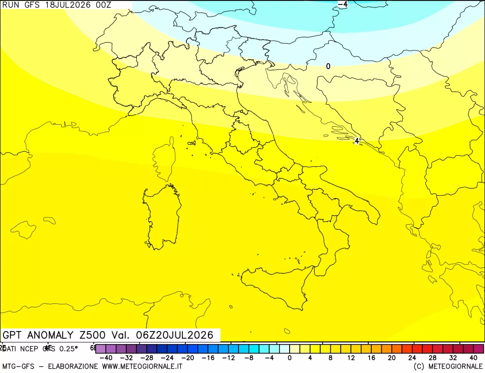mappa 500 hPa GPT Anomaly vs Cli.No 1981-2010