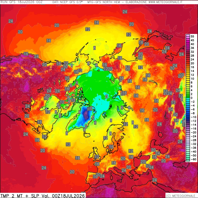 mappa Temperatura a 2 metri