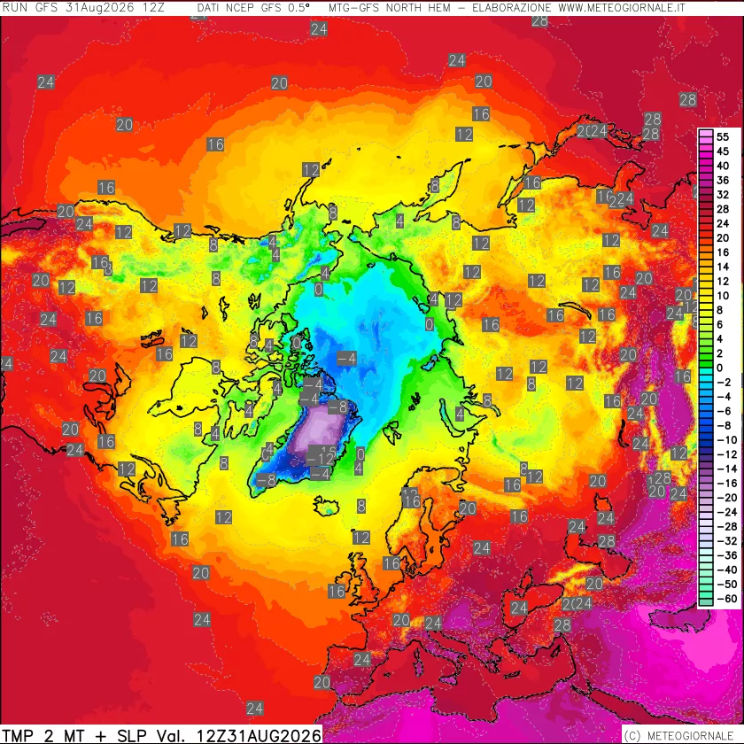 mappa Temperatura a 2 metri