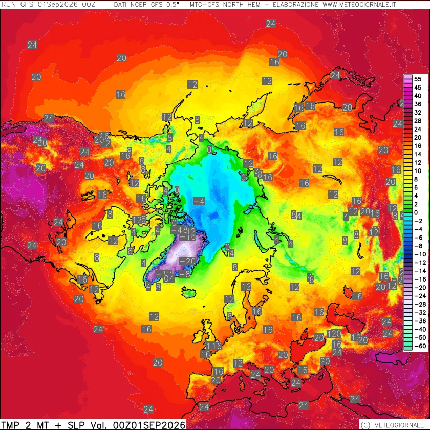 mappa Temperatura a 2 metri
