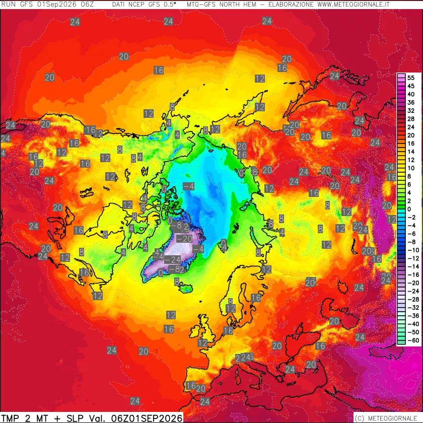 mappa Temperatura a 2 metri