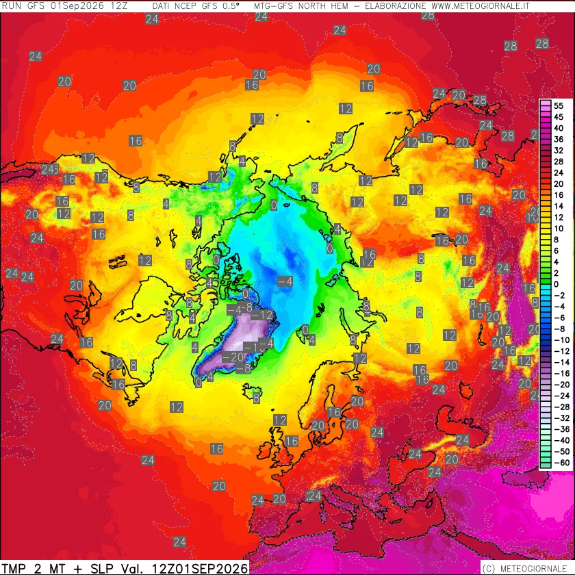mappa Temperatura a 2 metri