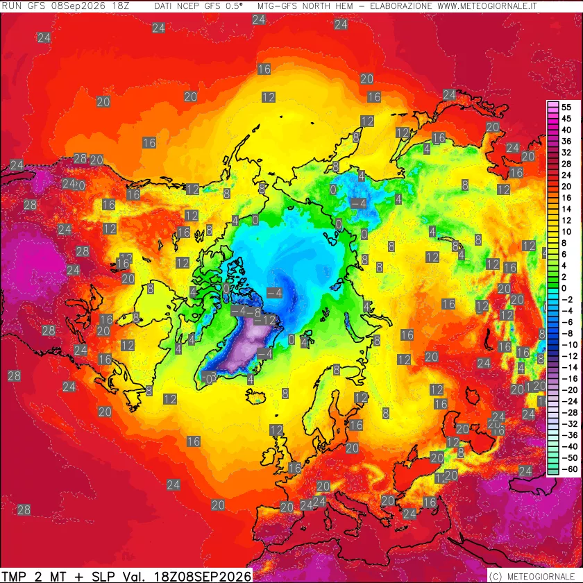 mappa Temperatura a 2 metri