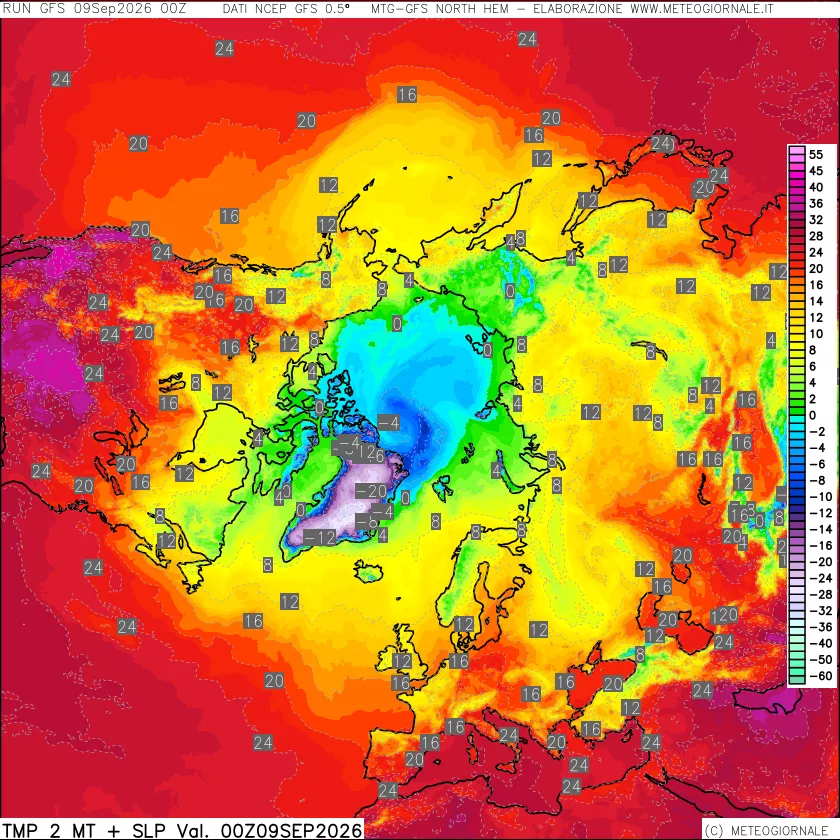 mappa Temperatura a 2 metri