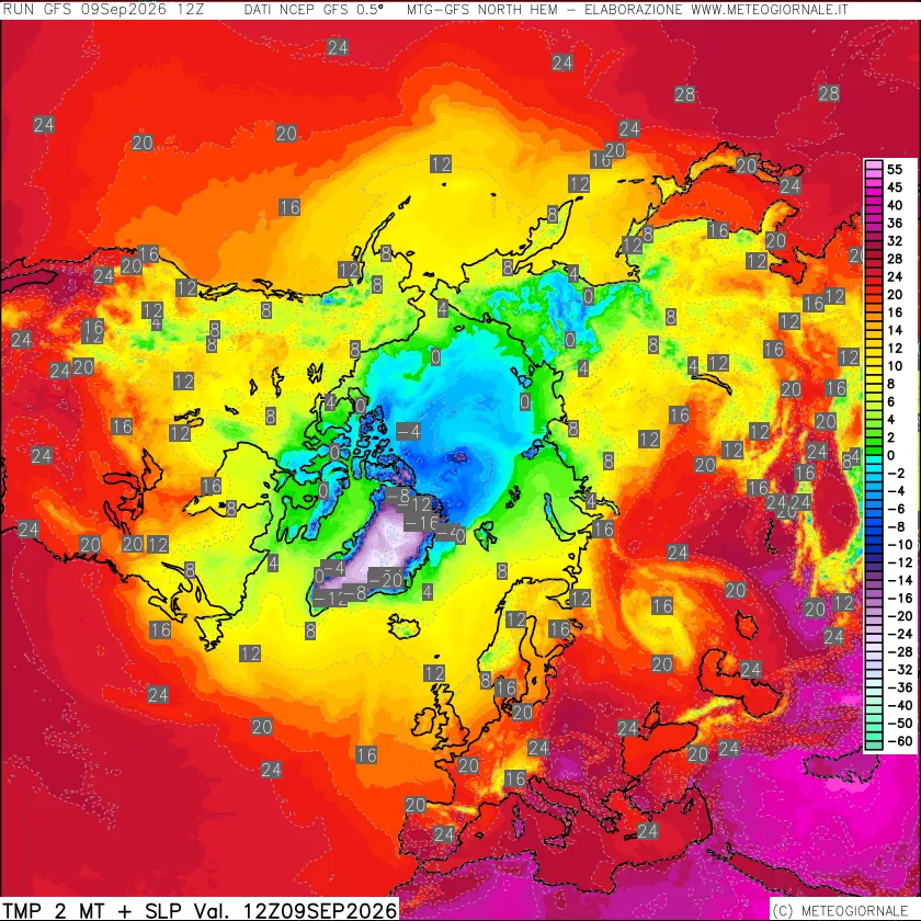 mappa Temperatura a 2 metri