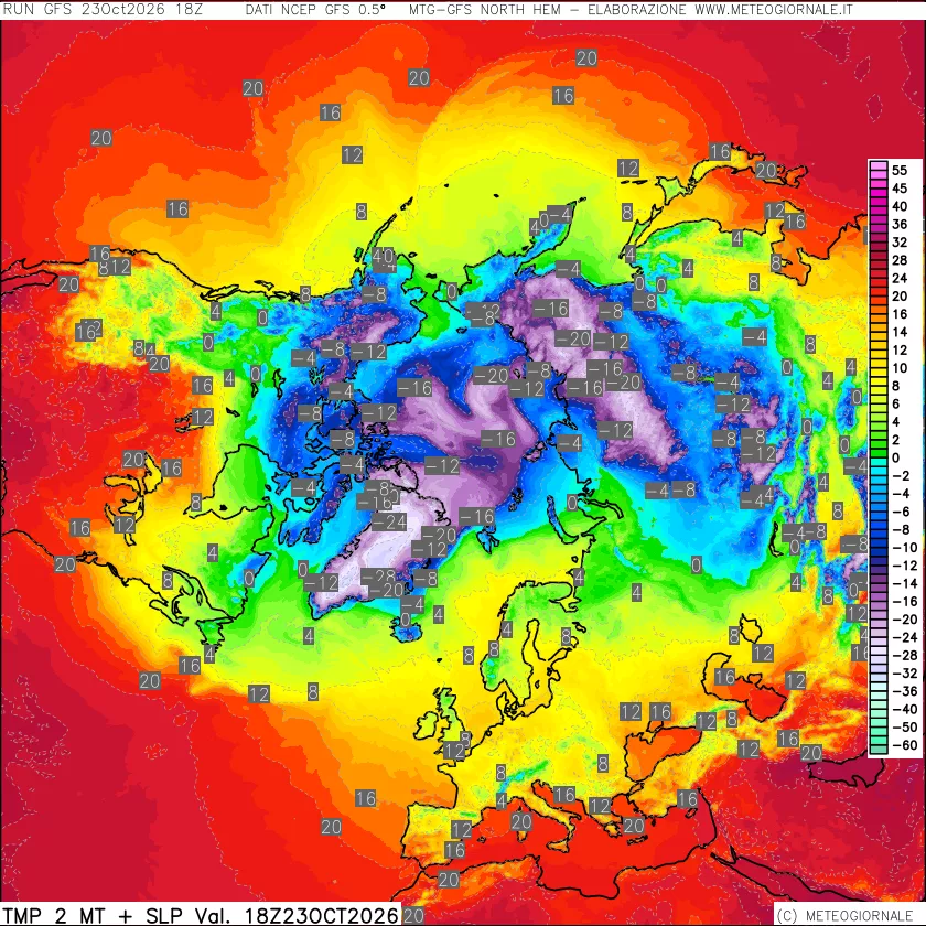 mappa Temperatura a 2 metri