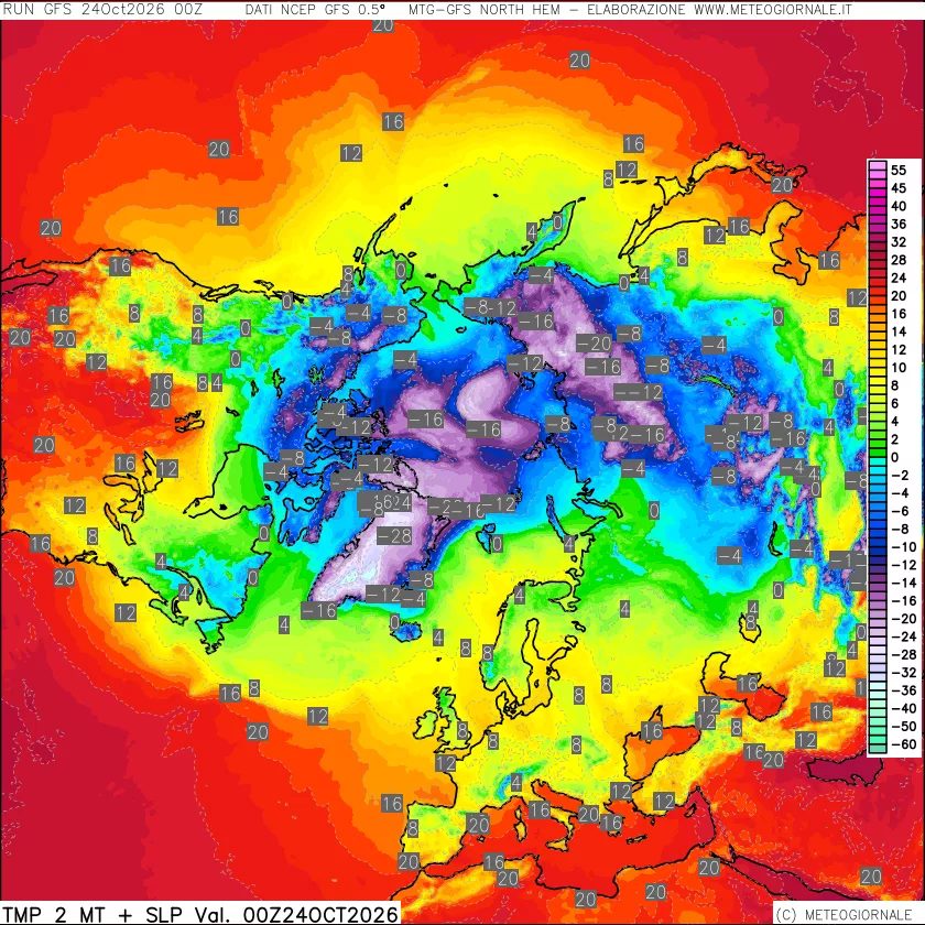 mappa Temperatura a 2 metri