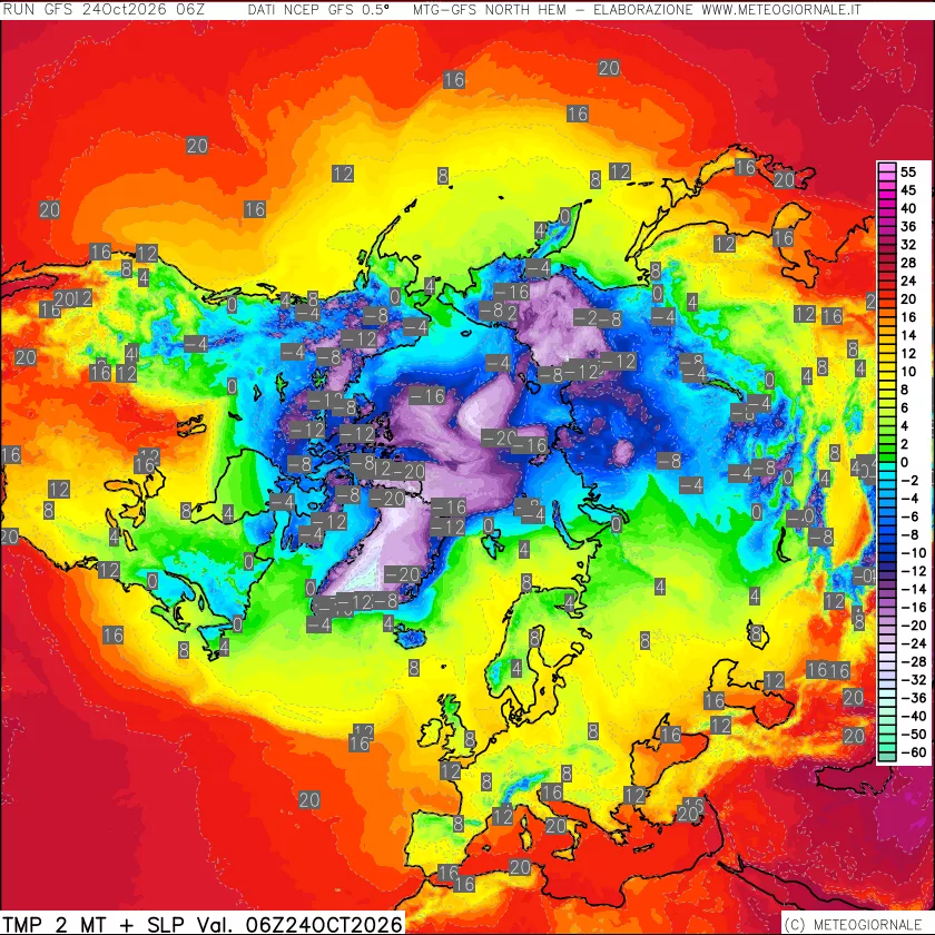 mappa Temperatura a 2 metri