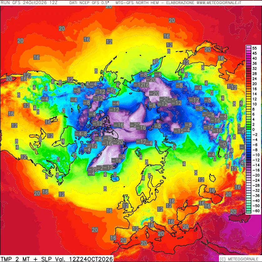mappa Temperatura a 2 metri