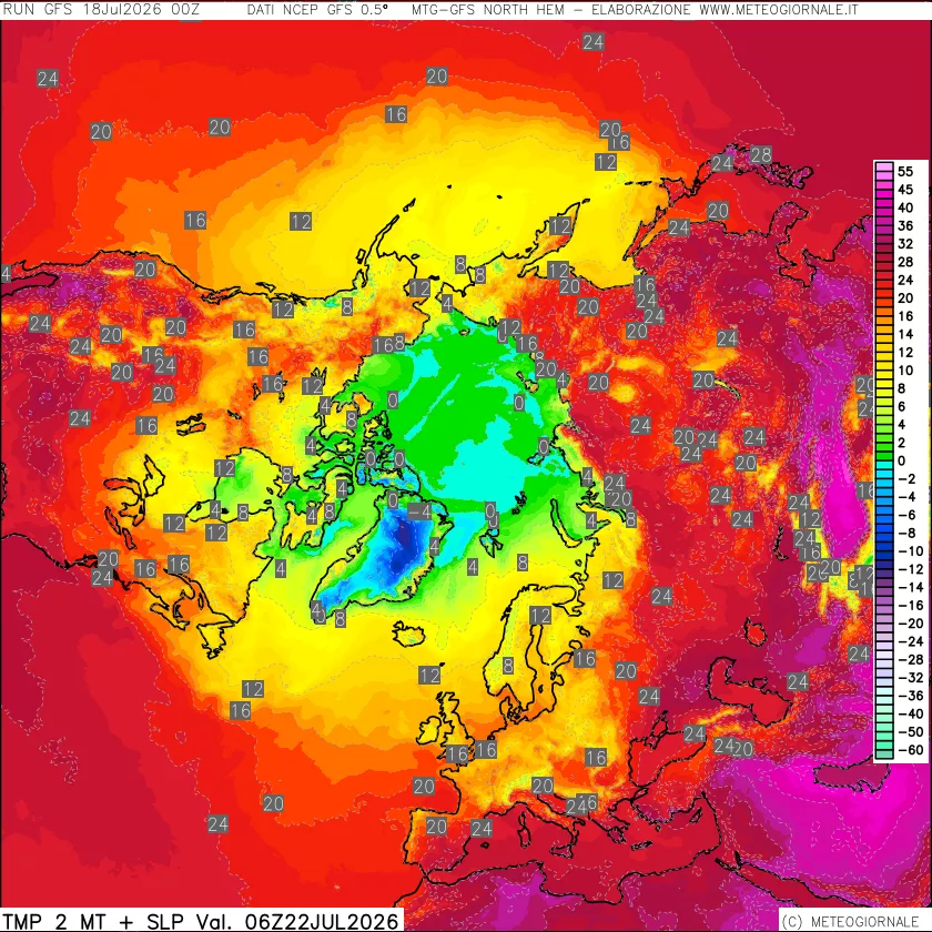 mappa Temperatura a 2 metri