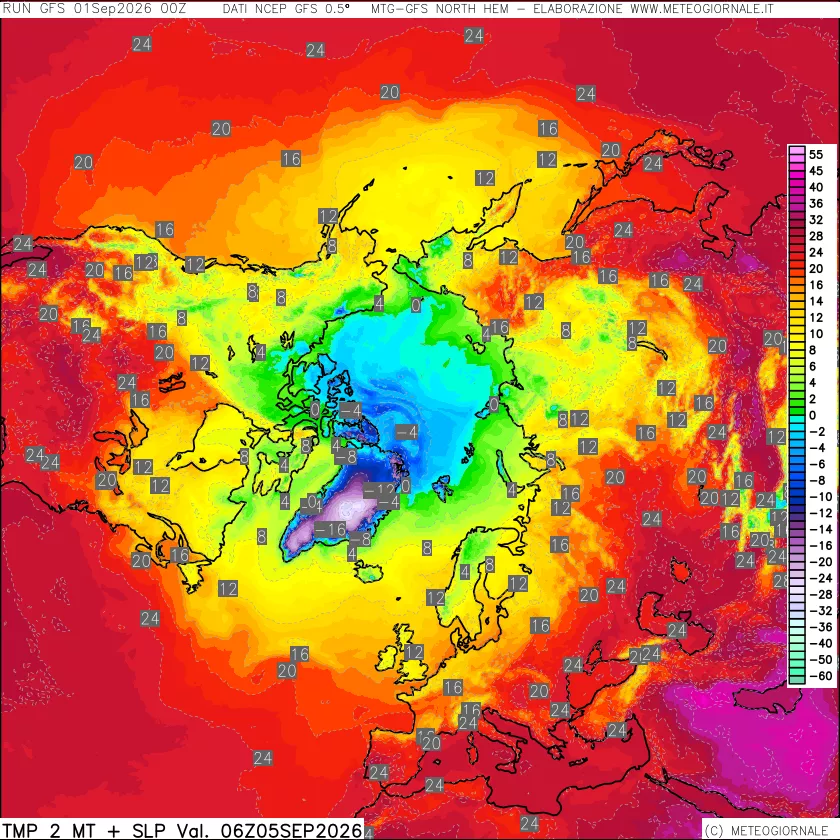 mappa Temperatura a 2 metri