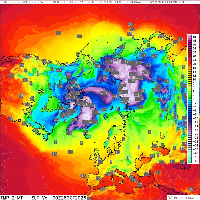 mappa Temperatura a 2 metri