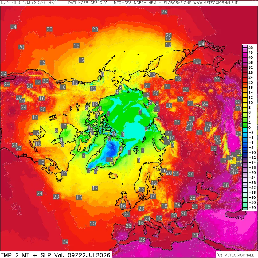 mappa Temperatura a 2 metri