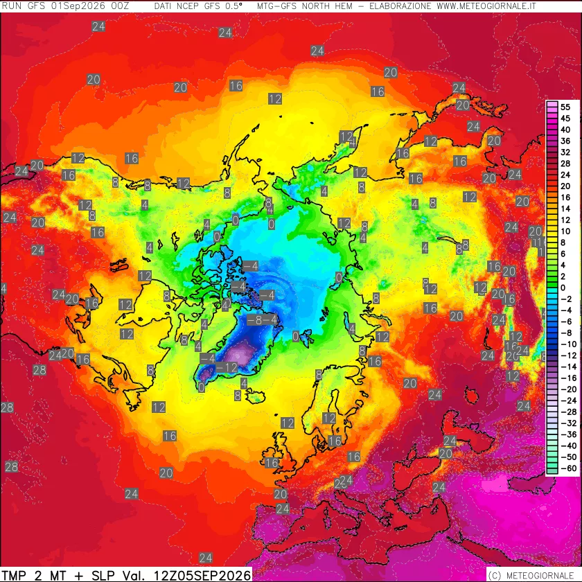 mappa Temperatura a 2 metri