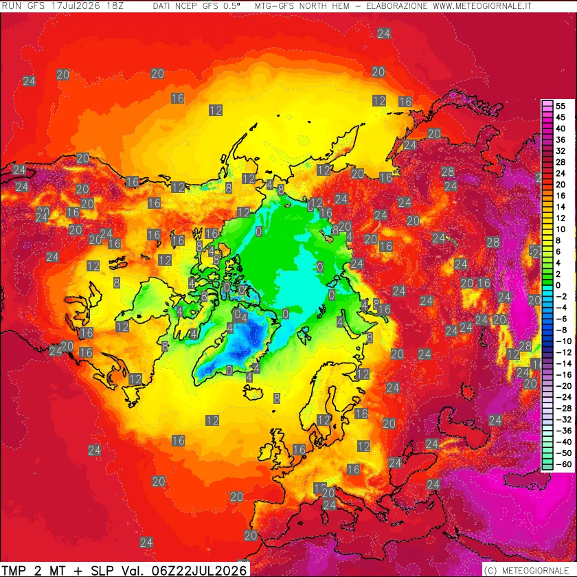 mappa Temperatura a 2 metri