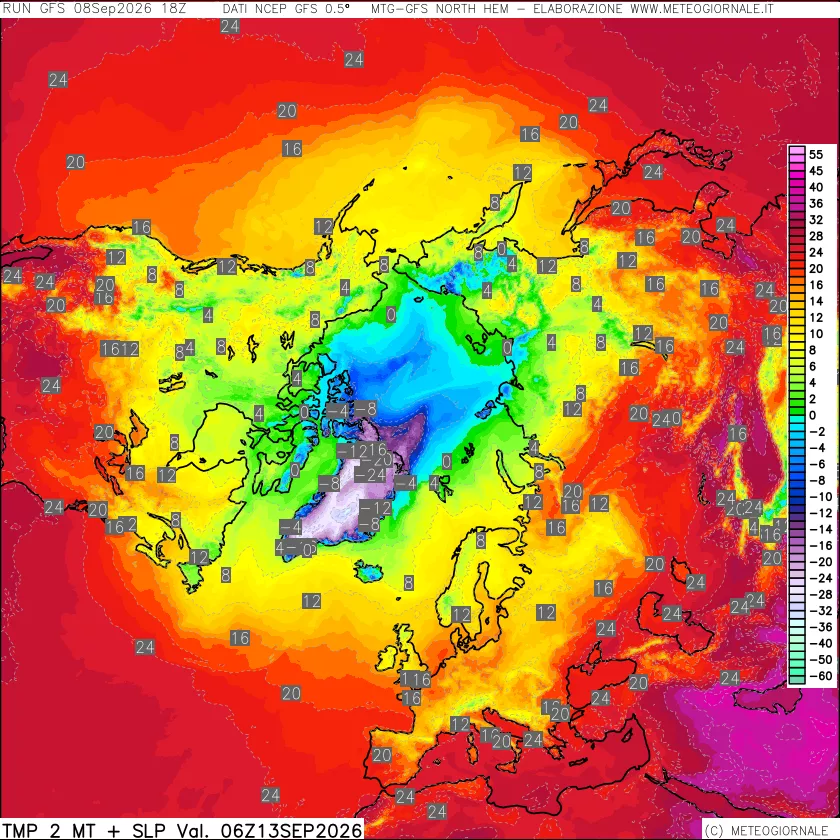 mappa Temperatura a 2 metri