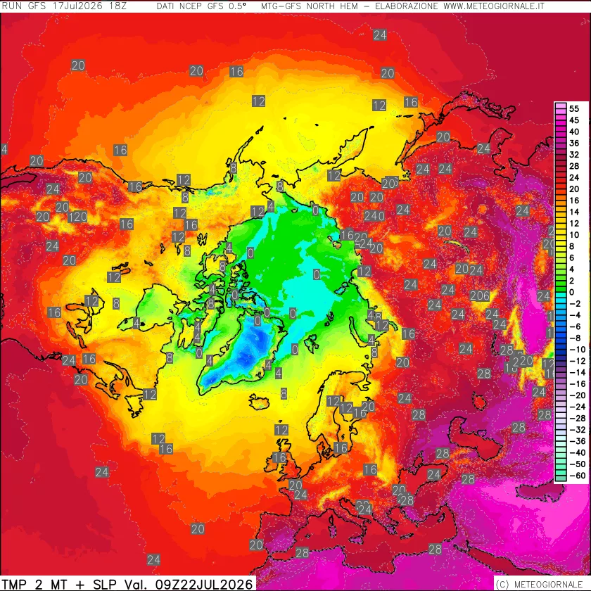 mappa Temperatura a 2 metri